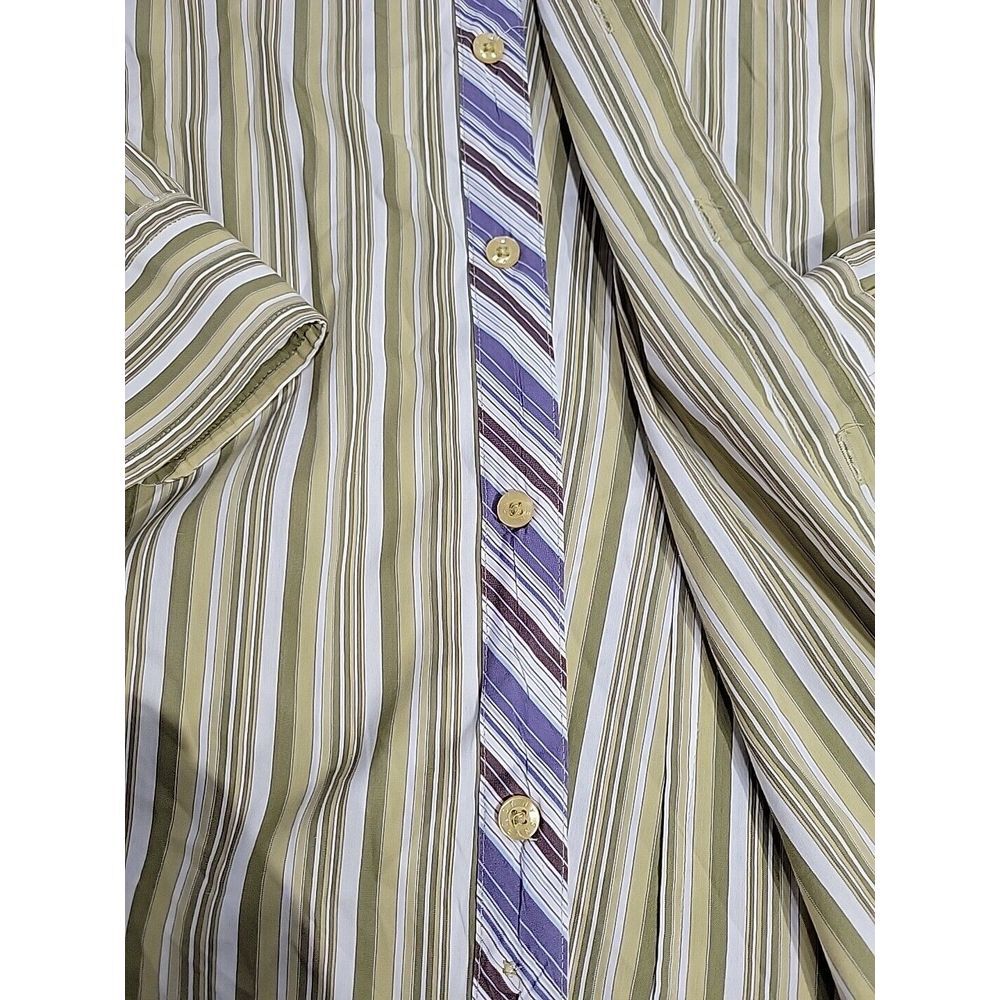 Men's DKNY Shirt - Small‎ - Striped - Gold/white - Picture 5 of 7